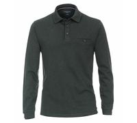 Langarm-Poloshirt CASAMODA "CASAMODA Polo-Shirt Langarm gestreift", Herren, Gr. 6XL, grün (olive), 62% Baumwolle, 38% Polyester, Shirts (17308124-6XL) olive