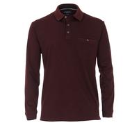 Casa Moda Regular Fit Longsleeve Poloshirt rot, Gemustert
