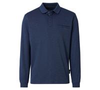 Langarm-Poloshirt CASAMODA "CASAMODA Polo-Shirt Langarm uni", Herren, Gr. 3XL, blau (mittleres dunkelblau), 62% Baumwolle, 38% Polyester, Shirts (42080367-XXXL) mittleres dunkelblau