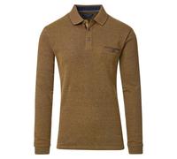 Langarm-Poloshirt CASAMODA "CASAMODA Polo-Shirt Langarm gestreift" Gr. 3XL, gelb (senfgelb) Herren Shirts Poloshirts (30235414-XXXL)