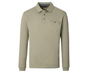 Langarm-Poloshirt CASAMODA "CASAMODA Polo-Shirt Langarm uni", Herren, Gr. 5XL, hellgrün, 62% Baumwolle, 38% Polyester, Shirts (68921262-5XL) hellgrün