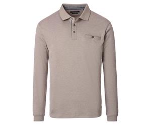 Langarm-Poloshirt CASAMODA "CASAMODA Polo-Shirt Langarm uni", Herren, Gr. 6XL, beige, 62% Baumwolle, 38% Polyester, Shirts (97727703-6XL) beige