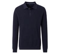 Langarm-Poloshirt CASAMODA "CASAMODA Polo-Shirt Langarm uni", Herren, Gr. 6XL, blau (dunkelblau), 100% Baumwolle, Shirts (10635809-6XL) dunkelblau