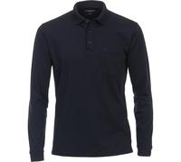 Langarm-Poloshirt CASAMODA "CASAMODA Polo-Shirt Langarm uni", Herren, Gr. L, blau (dunkelblau), 55% Baumwolle, 45% Polyester, Shirts (75896500-L) dunkelblau