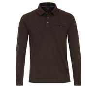 Casa Moda Polo-Shirt Langarm gestreift Braun Größe M