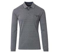 Casa Moda Regular Fit Longsleeve Poloshirt blau, Gemustert