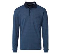 Casa Moda Poloshirt Langarm Regular Fit – Gemustert, Aqua bis Petrol, Gr. XL