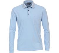 Langarm-Poloshirt CASAMODA "CASAMODA Polo-Shirt Langarm uni", Herren, Gr. XXL, blau (hellblau), 55% Baumwolle, 45% Polyester, Shirts (24730101-XXL) hellblau
