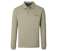 Langarm-Poloshirt CASAMODA "CASAMODA Polo-Shirt Langarm gestreift", Herren, Gr. XXL, grün (hellgrün), 62% Baumwolle, 38% Polyester, Shirts (68921262-XXL) hellgrün