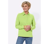 Langarm-Poloshirt CASUAL LOOKS "Poloshirt", Damen, Gr. 38, grün (pistazie), 100% Baumwolle, Webstoff:100% Baumwolle, unifarben, ohne Ausschnitt, Shirts (96729415-38) pistazie
