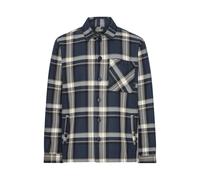 Langarm-Poloshirt CLEAN CUT COPENHAGEN "Clean Cut Copenhagen Asher Checked Overshirt", Herren, Gr. L, navy, 100% Baumwolle, kariert, normal, amerikanischer Ausschnitt, Shirts (85501109-L) navy