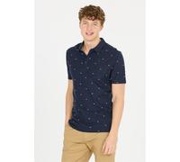 Langarm-Poloshirt CRUZ "Ashbur", Herren, Gr. XL, blau (dunkelblau), 100% Baumwolle, bedruckt, normal, ohne Ausschnitt, Shirts, mit Baumwoll-Touch und lässiger Optik (34182660-XL) dunkelblau