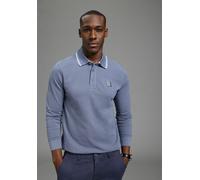 Langarm-Poloshirt DELMAO "Neue Kollektion", Herren, Gr. 3XL (64/66), grau, Piqué, Obermaterial: 100% Baumwolle, unifarben, schmal, angesetztes Bündchen, Shirts, schmale Passform, Langarm, unifarben, a