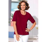 Langarm-Poloshirt GOLDNER "Basic Baumwollshirt mit kurzem Arm", Damen, Gr. 38, rot (dunkelrot), Obermaterial: 100% Baumwolle CO., normal, Sonstiges, Shirts, Ohne (44047100-38) dunkelrot