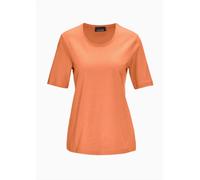 Langarm-Poloshirt GOLDNER "Basic Baumwollshirt mit kurzem Arm", Damen, Gr. 46, orange (apricot), Obermaterial: 100% Baumwolle CO., normal, Sonstiges, Shirts, Ohne (84407512-46) apricot