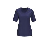 Langarm-Poloshirt GOLDNER "Basic Baumwollshirt mit kurzem Arm", Damen, Gr. 48, blau (marine), Obermaterial: 100% Baumwolle CO., normal, Sonstiges, Shirts, Ohne (57424941-48) marine