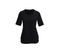 Langarm-Poloshirt GOLDNER "Gepflegtes Shirt in formstabiler Ware", Damen, Gr. 42, schwarz, Obermaterial: 82% Polyester PES. 18% Elasthan EL., normal, Sonstiges, Shirts, Ohne (93197011-42) schwarz