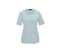 Langarm-Poloshirt GOLDNER "Gepflegtes Shirt in formstabiler Ware", Damen, Gr. 48, blau (bleu), Obermaterial: 82% Polyester PES. 18% Elasthan EL., normal, Rundhals, Sonstiges, Shirts, Ohne (14910563-48