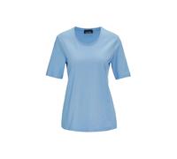 Langarm-Poloshirt GOLDNER "Kurzgröße Basic Baumwollshirt mit kurzem Arm", Damen, Gr. 20, blau (hellblau), Obermaterial: 100% Baumwolle CO., normal, Sonstiges, Shirts, Ohne (34660241-20) hellblau