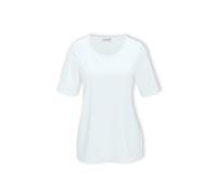 Langarm-Poloshirt GOLDNER "Kurzgröße Gepflegtes Shirt in formstabiler Ware", Damen, Gr. 26, weiß, Obermaterial: 82% Polyester PES. 18% Elasthan EL., normal, Rundhals, Sonstiges, Shirts, Ohne (59811323