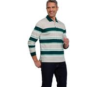 Poloshirt CLASSIC "Langarm-Poloshirt", Herren, Gr. 52/54, hellgrau, petrol, geringelt, 100% Baumwolle, gemustert, mehrfarbig, Shirts (90301408-52) hellgrau, petrol, geringelt
