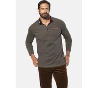 Langarm-Poloshirt JAN VANDERSTORM "Langarm-Poloshirt KNUTSEN", Herren, Gr. 5XL, schwarz (braun melange), Obermaterial: 100% Baumwolle CO., Shirts (68350342-5XL) braun melange