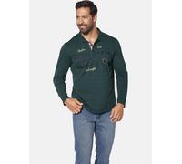 Langarm-Poloshirt JAN VANDERSTORM "Langarm-Poloshirt MAKSE", Herren, Gr. 5XL, grün (dunkelgrün), Obermaterial: 100% Baumwolle CO., comfort fit normal, ohne Ausschnitt, Shirts (88506325-5XL) dunkelgrün