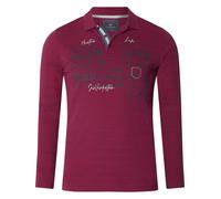 Jan Vanderstorm Comfort Fit Longsleeve Poloshirt dunkelrot, Bedruckt