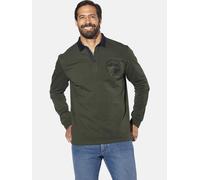 Jan Vanderstorm Comfort Fit Longsleeve Poloshirt grün, Einfarbig
