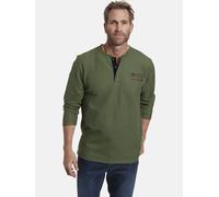 Jan Vanderstorm Comfort Fit Longsleeve oliv, Einfarbig