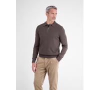 Langarm-Poloshirt LERROS "Flexibles Langarmpolo aus Baumwollmix mit Reißverschluss", Herren, Gr. L, braun (timber braun), 53% Viskose, 47% Baumwolle, Rundhals, Shirts (76084309-L) timber braun