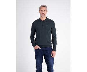 Langarm-Poloshirt LERROS "Flexibles Langarmpolo aus Baumwollmix mit Reißverschluss", Herren, Gr. XXL, schwarz (classic navy), 53% Viskose, 47% Baumwolle, Rundhals, Shirts (72224547-XXL) classic navy