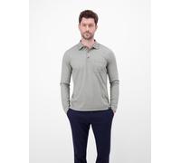 Langarm-Poloshirt LERROS, Herren, Gr. XXL, basalt grau, Single Jersey, Obermaterial: 52% Baumwolle, 48% Polyester, unifarben, normal hüftbedeckend, Rundhals, Shirts, mit Brusttasche und Logo-Badge (71