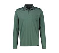 Langarm-Poloshirt LERROS, Herren, Gr. XXL, cedar grün, Single Jersey, Obermaterial: 52% Baumwolle, 48% Polyester, normal hüftbedeckend, Rundhals, Shirts, mit Logo-Stickerei (68811420-XXL) cedar grün