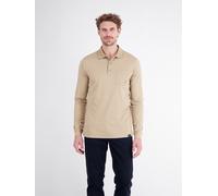 Langarm-Poloshirt LERROS "Legeres Langarm-Polo aus Mischgewebe mit Brusttasche", Herren, Gr. 3XL, gravel beige, 52% Baumwolle, 48% Polyester, ohne Ausschnitt, Shirts (13322126-XXXL) gravel beige