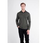 Langarm-Poloshirt LERROS "Legeres Langarm-Polo aus Mischgewebe mit Brusttasche", Herren, Gr. S, schwarz, 52% Baumwolle, 48% Polyester, ohne Ausschnitt, Shirts (23841468-S) schwarz