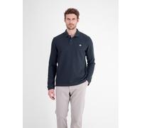 Langarm-Poloshirt LERROS "FELPA", Herren, Gr. XXL, classic navy, Single Jersey, Obermaterial: 100% Baumwolle, normal hüftbedeckend, Rundhals, Bündchen, Shirts, Sweatshirt mit Knopfleiste (87521535-XXL