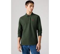 Langarm-Poloshirt LEVI'S, Herren, Gr. S, grün (duffel bag), Jersey, Obermaterial: 96% Baumwolle, 4% Elasthan, regular fit normal, ohne Ausschnitt, Bündchen, Shirts, mit Logo Stickerei (95407466-S) duf