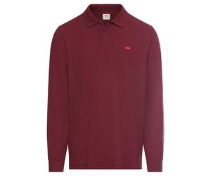 Langarm-Poloshirt LEVI'S, Herren, Gr. XL, tawny port, Jersey, Obermaterial: 96% Baumwolle, 4% Elasthan, regular fit normal, ohne Ausschnitt, Bündchen, Shirts Langarm-Poloshirt, mit Logo Stickerei (290