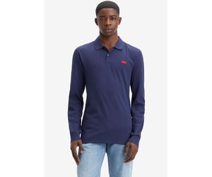 Langarm-Poloshirt LEVI'S, Herren, Gr. XXL, blau (naval acad), Jersey, Obermaterial: 96% Baumwolle, 4% Elasthan, bestickt, regular fit normal, ohne Ausschnitt, Bündchen, Shirts, mit Logo Stickerei (221