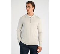 Langarm-Poloshirt LINDBERGH "Lindbergh Troyer", Herren, Gr. XL, grau (lt grau), Obermaterial: 80% Viskose, 20% Nylon, schmal, Shirts (16996719-XL) lt grau