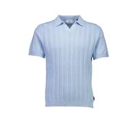 Langarm-Poloshirt LINDBERGH "Poloshirt (Langarm) Relaxed Fit", Herren, Gr. L, blau (sky blau), Obermaterial: 100% Baumwolle, lässig geschnitten, V-Ausschnitt, Shirts (95042268-L) sky blau