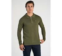Langarm-Poloshirt LINDBERGH "Troyer Slim Fit", Herren, Gr. XL, grün (army), Obermaterial: 80% Viskose, 20% Nylon, unifarben, schmal, Shirts (54661539-XL) army