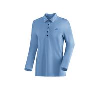Langarm-Poloshirt MAIER SPORTS "Long Piquee Polo W", Damen, Gr. M, pastellblau, 60% BAUMWOLLE, 40% POLYESTER (RECYCELT), Rundhals, Shirts (86403052-M) pastellblau