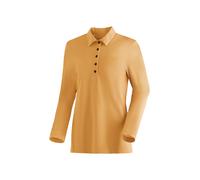 Langarm-Poloshirt MAIER SPORTS "Long Piquee Polo W", Damen, Gr. XL, dunkelorange, 60% BAUMWOLLE, 40% POLYESTER (RECYCELT), Rundhals, Shirts (75526659-XL) dunkelorange