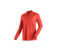 Langarm-Poloshirt MAIER SPORTS "Ulrich L/S", Herren, Gr. 3XL, rot (feuerrot), 100% Polyester, Shirts Langarm-Poloshirt, Herren Polo langarm, leichtes Funktionsshirt, Langarmshirt, Reg. Fit (53108948-X