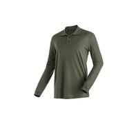 Langarm-Poloshirt MAIER SPORTS "Ulrich L/S", Herren, Gr. L, grün (moosgrün), 100% Polyester, Shirts, Herren Polo langarm, leichtes Funktionsshirt, Langarmshirt, Reg. Fit (94134856-L) moosgrün