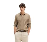 Langarm-Poloshirt MARC O'POLO "aus Baumwoll-Leinen-Mix", Herren, Gr. 3XL, charleston gray, Obermaterial: 80% Baumwolle, 20% Leinen, unifarben, regular fit, Shirts (87857460-XXXL) charleston gray