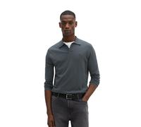 Langarm-Poloshirt MARC O'POLO "aus Bio-Baumwoll-Kaschmir-Mix", Herren, Gr. L, grau (peppercorn grau), Obermaterial: 95% Baumwolle, 5% Kaschmir, unifarben, regular fit, Shirts (15619223-L) peppercorn g
