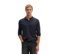 Langarm-Poloshirt MARC O'POLO "aus Bio-Baumwoll-Kaschmir-Mix", Herren, Gr. S, blau (schwarz navy), Obermaterial: 95% Baumwolle, 5% Kaschmir, unifarben, regular fit, Shirts (19751828-S) schwarz navy